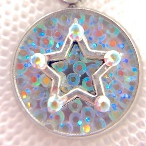 Moon pendant necklace with dangling star